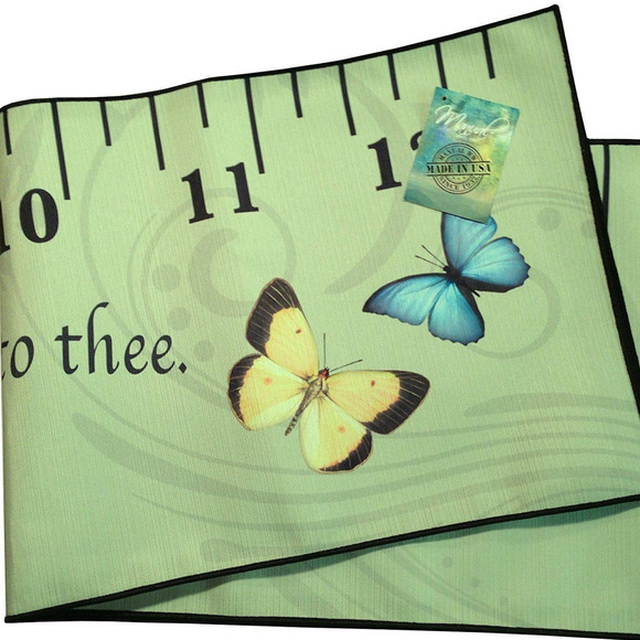 Inspirational He is the Ruler Table Runner Butterflies Indoor Outdoor Green NEW - Picture 1 of 3